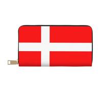 JRBWTDBW Denmark Danish Flag Long Faux Leather Clutch Chic Stylish Women's Wallets for Modern Women Large Capacity Card Holder and Organizer Pockets Durable Purse Handbag for Everyday Travel
