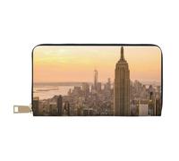 JRBWTDBW Empire State Building Long Faux Leather Clutch Chic Stylish Women's Wallets for Modern Women Large Capacity Card Holder and Organizer Pockets Durable Purse Handbag for Everyday Travel