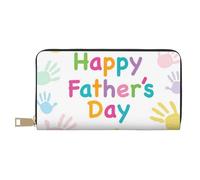 JRBWTDBW Hand and Happy Fathers Day Long Faux Leather Clutch Chic Stylish Women's Wallets for Modern Women Large Capacity Card Holder and Organizer Pockets Durable Purse Handbag for Everyday Travel