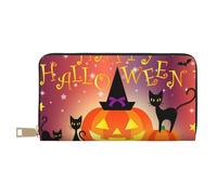 JRBWTDBW Happy Halloween Day Long Faux Leather Clutch Chic Stylish Women's Wallets for Modern Women Large Capacity Card Holder and Organizer Pockets Durable Purse Handbag for Everyday Travel