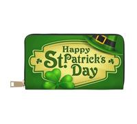 JRBWTDBW Happy St. Patrick's Day Long Faux Leather Clutch Chic Stylish Women's Wallets for Modern Women Large Capacity Card Holder and Organizer Pockets Durable Purse Handbag for Everyday Travel