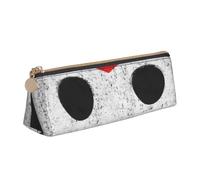 JRBWTDBW Horror Skull Leather Pencil Case Slim Design Pen Bag with Metallic Zipper Pocket Size for Or Student Office College Middle School Pen Pouch