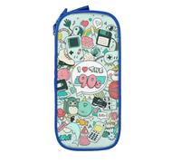 JRBWTDBW I Love The 90s Illustration Pencil Case for Students Girls Boys Large Capacity Adult Pen Maker Pencil Pouch Office Organizer Simple Durable Multifunctional Pencil Bag