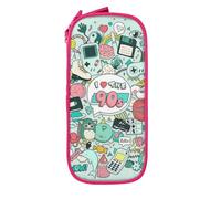 JRBWTDBW I Love The 90s Illustration Pencil Case for Students Girls Boys Large Capacity Adult Pen Maker Pencil Pouch Office Organizer Simple Durable Multifunctional Pencil Bag
