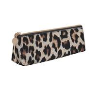 JRBWTDBW Leopard Print Print Leather Pencil Case Slim Design Pen Bag with Metallic Zipper Pocket Size for Or Student Office College Middle School Pen Pouch