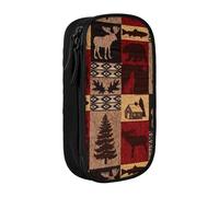 JRBWTDBW Lodge Bear Deer Fish Pencil Case for Students Girls Boys Large Capacity Adult Pen Maker Pencil Pouch Office Organizer Simple Durable Multifunctional Pencil Bag