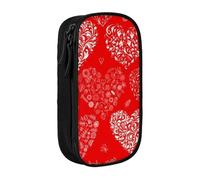 JRBWTDBW Love and Red Heart Pencil Case for Students Girls Boys Large Capacity Adult Pen Maker Pencil Pouch Office Organizer Simple Durable Multifunctional Pencil Bag