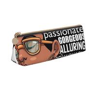 JRBWTDBW Melanin Afro Woman Leather Pencil Case Slim Design Pen Bag with Metallic Zipper Pocket Size for Or Student Office College Middle School Pen Pouch