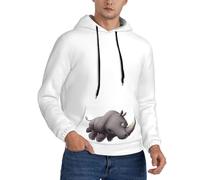 JRBWTDBW Menâ€™s Pullover Hooded Sweatshirts Angry Rhino Print Long Sleeve Casual Fashion Drawstring Hoodies With Pocket - Soft, Comfortable, Lightweight, And Stylish