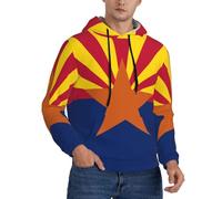 JRBWTDBW Men’s Pullover Hooded Sweatshirts Arizona Flag Print Long Sleeve Casual Fashion Drawstring Hoodies With Pocket - Soft, Comfortable, Lightweight, And Stylish
