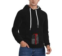 JRBWTDBW Men'S Hoodies Sweatshirt Firefighter Axe Red Line Flag Print Hooded Pullover Casaul Sports Outdoor Long Sleeve Drawstring Hoody Hooded Tops With Pockets