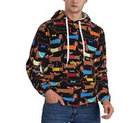 JRBWTDBW Men'S Hoodies Sweatshirt I Love My Dog Dachshunds Print Hooded Pullover Casaul Sports Outdoor Long Sleeve Drawstring Hoody Hooded Tops With Pockets