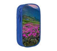 JRBWTDBW Nature Purple Flowers Meadow Mountain Scenic Pencil Case for Students Girls Boys Large Capacity Adult Pen Maker Pencil Pouch Office Organizer Simple Durable Multifunctional Pencil Bag