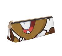 JRBWTDBW Naughty Beaver Leather Pencil Case Slim Design Pen Bag with Metallic Zipper Pocket Size for Or Student Office College Middle School Pen Pouch