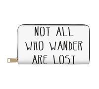JRBWTDBW Not All Who Wander are Lost Long Faux Leather Clutch Chic Stylish Women's Wallets for Modern Women Large Capacity Card Holder and Organizer Pockets Durable Purse Handbag for Everyday Travel