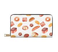 JRBWTDBW Painted Bread Long Faux Leather Clutch Chic Stylish Women's Wallets for Modern Women Large Capacity Card Holder and Organizer Pockets Durable Purse Handbag for Everyday Travel