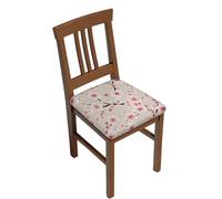 JRBWTDBW Pink Cherry Blossoms Square Chair Cushion Cover - Premium Elastic Milk Silk Material, For Most Square Chairs Quadrate