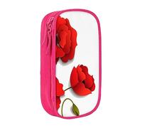 JRBWTDBW Poppy Flowers Vivid Petals Pencil Case for Students Girls Boys Large Capacity Adult Pen Maker Pencil Pouch Office Organizer Simple Durable Multifunctional Pencil Bag