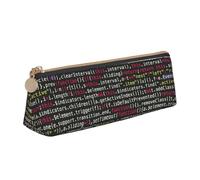 JRBWTDBW Programmer Programming Code Leather Pencil Case Slim Design Pen Bag with Metallic Zipper Pocket Size for Or Student Office College Middle School Pen Pouch