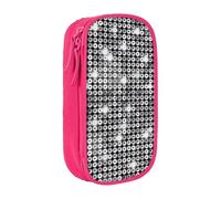 JRBWTDBW Silver Sequin Sparkle Pattern Pencil Case for Students Girls Boys Large Capacity Adult Pen Maker Pencil Pouch Office Organizer Simple Durable Multifunctional Pencil Bag