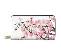 JRBWTDBW Tempting Cherry Blossoms Long Faux Leather Clutch Chic Stylish Women's Wallets for Modern Women Large Capacity Card Holder and Organizer Pockets Durable Purse Handbag for Everyday Travel