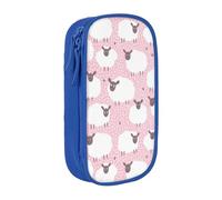 JRBWTDBW White Sheep On Pink Background Pencil Case for Students Girls Boys Large Capacity Adult Pen Maker Pencil Pouch Office Organizer Simple Durable Multifunctional Pencil Bag