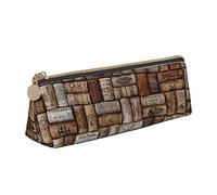 JRBWTDBW Wine Cork Leather Pencil Case Slim Design Pen Bag with Metallic Zipper Pocket Size for Or Student Office College Middle School Pen Pouch