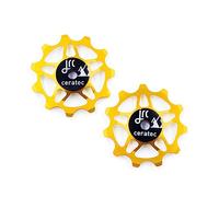 JRC Components 11T Ceramic Pulley Wheels | Compatible with Shimano Dura Ace R9250 | Hybrid Ceramic Derailleur Pulley Wheel Suitable with Shimano 12 Speed | Rear Derailleur Pulley Wheels - Gold