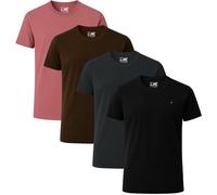 JRC Just Royal Clothing Pack of 4 Mens Short Sleeve Crewneck T-Shirts, Casual Round Neck Tops (Black, Charcoal, Cocoa Brown, Mouve, 2XL)