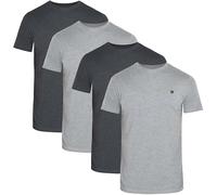 JRC Just Royal Clothing Pack of 4 Mens Short Sleeve Crewneck T-Shirts, Casual Round Neck Tops (Heather Grey, Charcoal, 3XL)