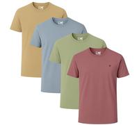 JRC Just Royal Clothing Pack of 4 Mens Short Sleeve Crewneck T-Shirts, Casual Round Neck Tops (Mouve, Stone Blue, Sheep Skin, Sage, 2XL)