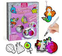 JRD&BS WINL 3D Art Kit for Kids Aqua Puffing Up Painting Kit, DIY Craft Activity for 3+ Old Creative Fun Gift for Girls & Boys Ages 4-10, Christmas Stocking Stuffer (Princesses)