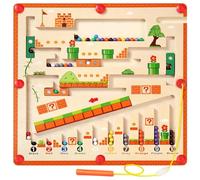 JRD&BS WINL Magnetic Wooden Maze Game for Toddlers Fine Motor Skills Toys Color and Number Maze for Kids Montessori Toys for 4-8 Year Old Educational Toys Preschoolers Puzzle Board (Mushroom)