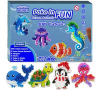 JRD&BS WINL Poke in Art for Kids Creative Craft Kit for Boy and Gifts Age 4-8 Year Old Educational Toys for Children Mess Free Art for Teen Fun Handicraft Activities DIY Set (Ocean Animal)