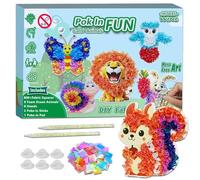 JRD&BS WINL Poke in Art Kit for Kids Ages 4-8 Creative DIY Craft Toy for 6 7 8 9 10 Old|Mess-Free Craft Gtreat Gift for Boys & Girls Educational Toys for Children DIY Gifts (Land Animal)