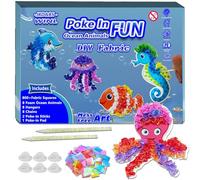 JRD&BS WINL Poke in Art Kit for Kids Ages 4-8 Creative DIY Craft Toy for 6 7 8 9 10 Old|Mess-Free Craft Great Gift for Boys & Girls Educational Toys for Children DIY Gifts (Ocean Animal)