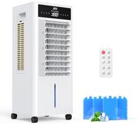 JRD Portable Air Conditioners with 4 Ice Packs, 12H Timer, Top Fill Dual Tank, Evaporative Air Cooler Portable with 4 Modes, 3 Speeds, Mist Function, Quiet Swamp Cooler for Bedroom Office Indoor