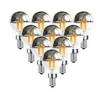JrEam G45 E14 LED Lamp Silver Mirror 4W Retro Filament Light Bulb E12 110V E27 Warm White 2700K(WARM WHITE_YES_4W E14 220V)