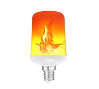 JrEam LED E27 Flame Bulb Fire E14 Lamp Corn 4 Modes Party Light Dynamic Effect 85v-265v(E14 9W White Big)