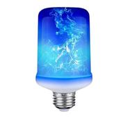 JrEam LED E27 Flame Bulb Fire E14 Lamp Corn 4 Modes Party Light Dynamic Effect 85v-265v(E27 White Body Blue)