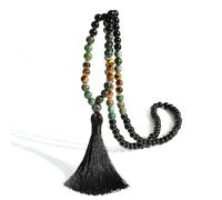 JREHIC Bead Stone Tassel Y Necklaces for Men Women Bohemian Handmade Multi-Strands Stackable Relationship Bracelets, stone, no gemstone