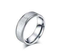 JREHIC Men's Our Father Lords Prayer Ring Band in English Stainless Steel Ring with Cross, Stainless Steel, No Gemstone