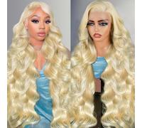 Jreitsere Blonde 613 Lace Front Wig Human Hair Body Wave 13x4 Brazilian Glueless Natural Looking Curly Hair Pre Plucked with Baby Hair 26 Inch
