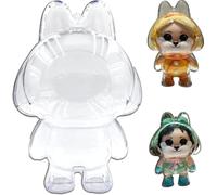 Jrelecs Protective Case for Crybaby，Clear Acrylic Hanging Display Box for Anime Dolls - Silicone Strap Protective Storage Container（Doll Not Include