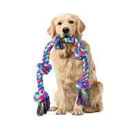 Jrento Dog Rope Toys for Large Medium Breed Chewers - 37 Inch 5 Knots Indestructible Dog Chew Toys, Tough Tug of War Rope for Teeth Cleaning, Interactive Play(Normal Style-Multicolour)