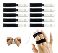 Jrery-KEY 10 Pack Buddy Tape Finger Straps With Padded, Hook and Loop Finger Buddy Straps Pinky Finger Splint for Injured Finger Support, Stretchable and Washable