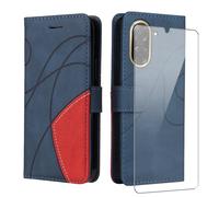 jrester Case Compatible with Xiaomi Redmi A5 4G EU Version Case (No para 5G/4G Global Version) PU Leather Mobile Phone Case Protective Cover with 1 Piece Tempered Glass Screen Protector - Blue