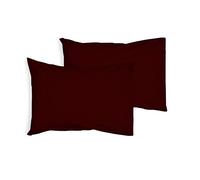 JRI® 50% COTTON AND 50% POLYESTER HOUSE WIFE PILLOW CASES-MACHINE WASHABLE-Pack of 2-BURGUNDY - (Same Day Dispatch)