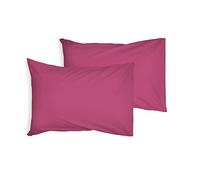 JRI® 50% COTTON AND 50% POLYESTER HOUSE WIFE PILLOW CASES-MACHINE WASHABLE-Pack of 2-FUCHIA PINK - (Same Day Dispatch)