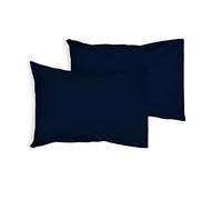 JRI® 50% COTTON AND 50% POLYESTER HOUSE WIFE PILLOW CASES-MACHINE WASHABLE-Pack of 2-NAVY BLUE - (Same Day Dispatch)